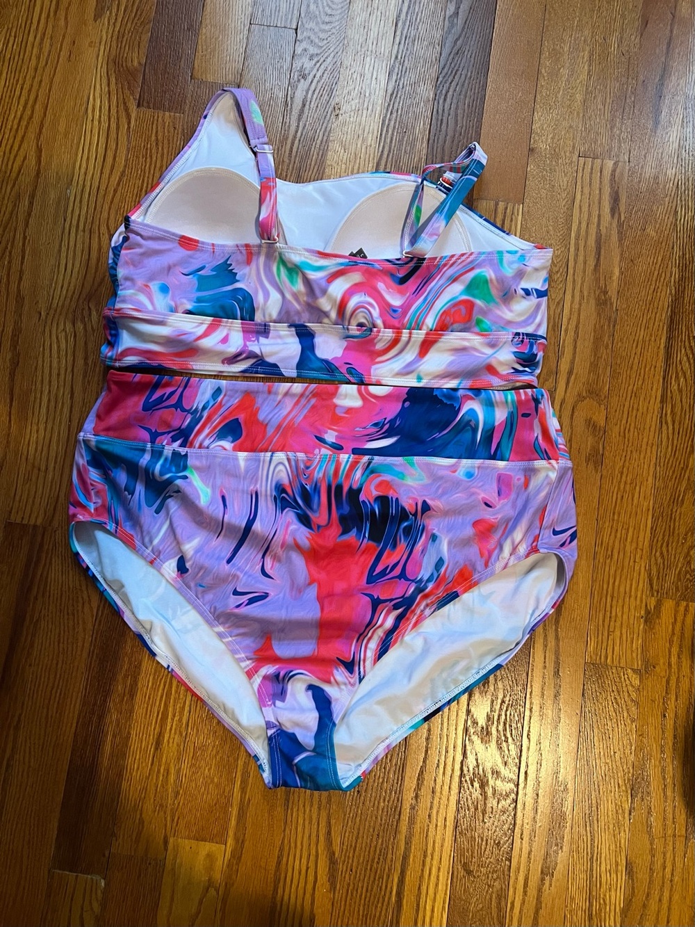 torrid Multicolor Swirl Bikini Set - Blue, Purple, Pink - Picture 2 of 3